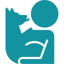 icon of owner hugging dog